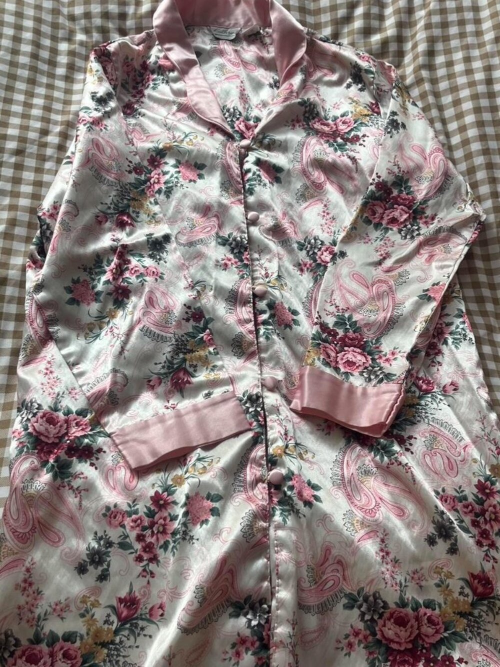 Vintage Satin Floral Nightgown in excellent condition